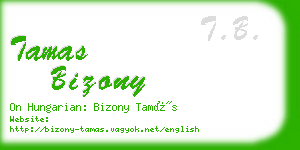 tamas bizony business card